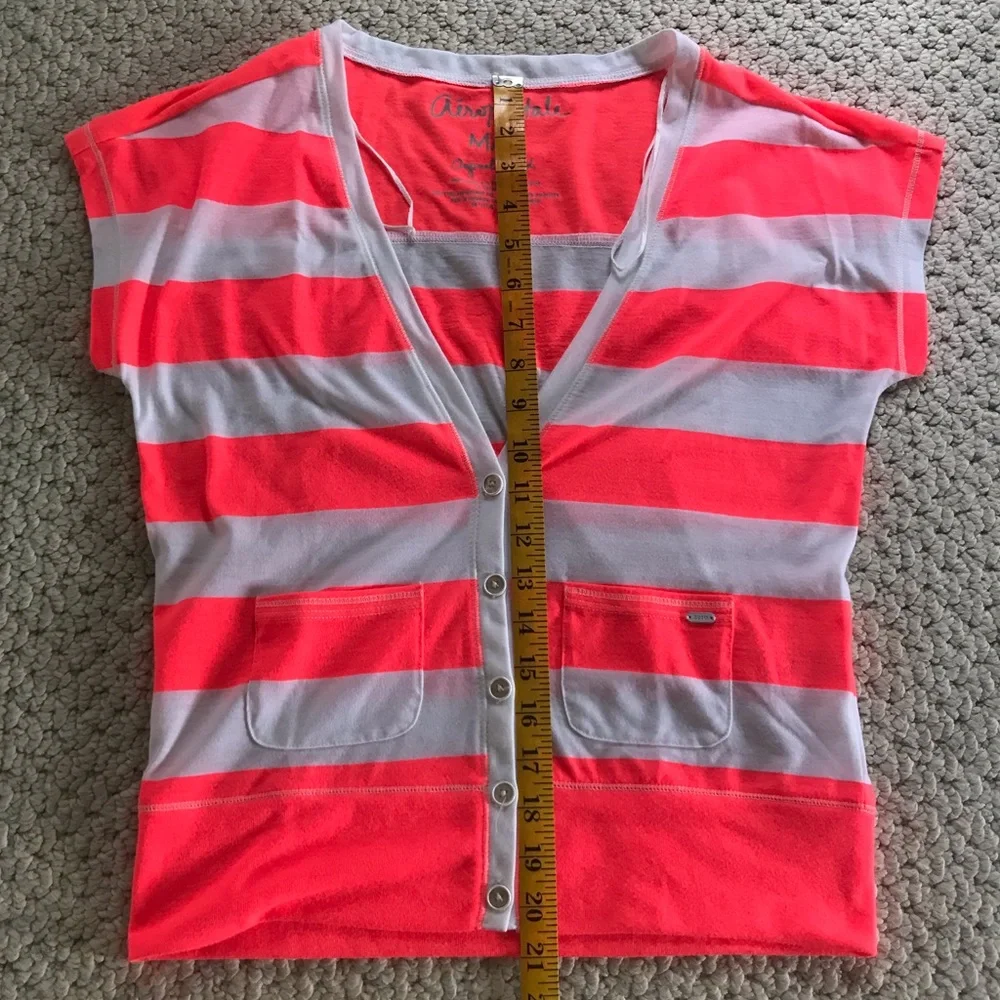 Aeropostale Neon Pink Deep V-Neck Top